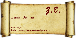 Zana Barna névjegykártya